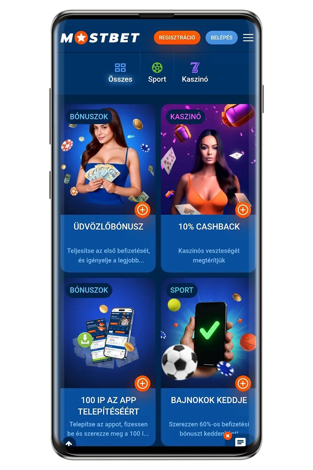 Mobil kaszinó képernyőképek