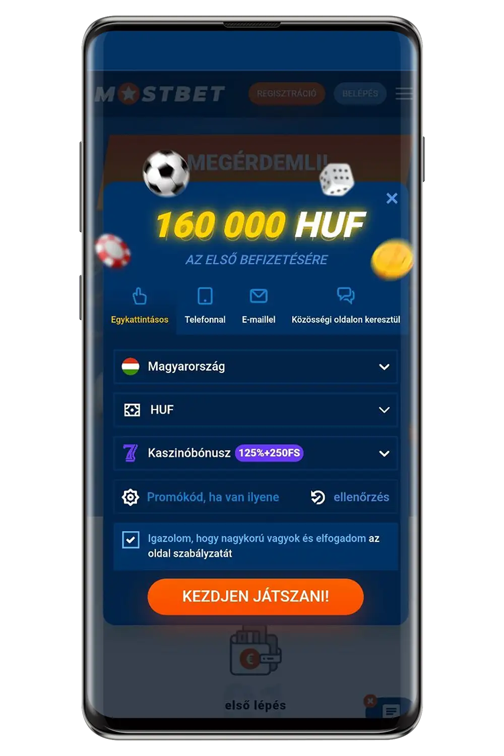 Mobil kaszinó képernyőképek